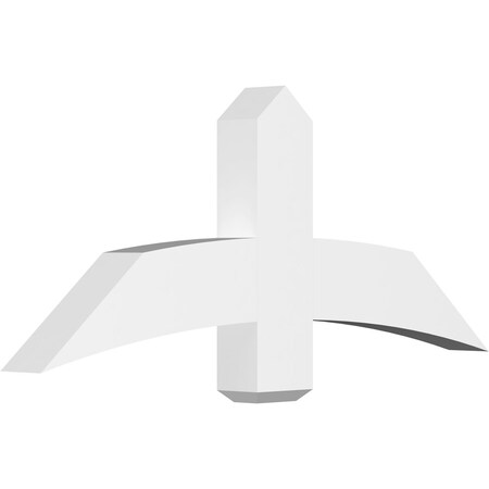 Ekena Millwork Bellingham Architectural Grade PVC Gable Bracket, 48"W x 20"H x 4"D x 6"F, 10/12 Pitch GBP048X20X0406BEL00